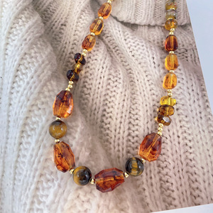 Collar de Ojo de Tigre Ámbar de Diseñador, Última Moda <span class=keywords><strong>2026</strong></span>, Elegante, Ligero, de Lujo, Estilo Nicho, Dulce y Moderno, Cadena para Suéter de Alta Gama - Product Image 3