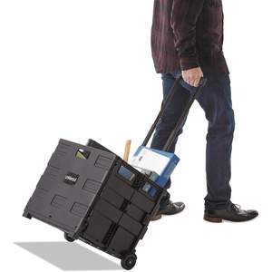 Universal Black <b>Folding</b> Container 18 1/4\"x15\"x18 1/4\" to 39 3/8\" Heavy Duty Mobile Storage <b>Crate</b> with Mesh Style (14110) - Product Image 1