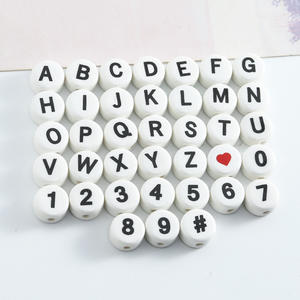 Xiyins ชุดลูกปัดตัวอักษรเซรามิก6X10มม. สำหรับเด็กสร้อยข้อมือ DIY วัสดุกล่องลูกปัด - Product Image 4