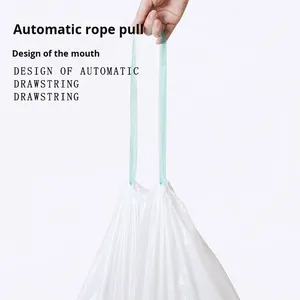 Boxed Drawstring Garbage Bag for Household Use, <b>Automatic</b> Closure, Thickened Large Size, Drawstring Cleaning Garbage Bag - Product Image 2