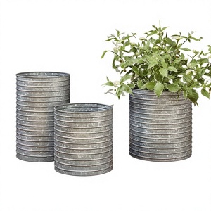 Elegante Jardinera Circular de Latón Galvanizado Amson, Hecha a Mano, Ecológica, Decoración para Hogar y Jardín, Tamaño Personalizable, Superventas - Product Image 1