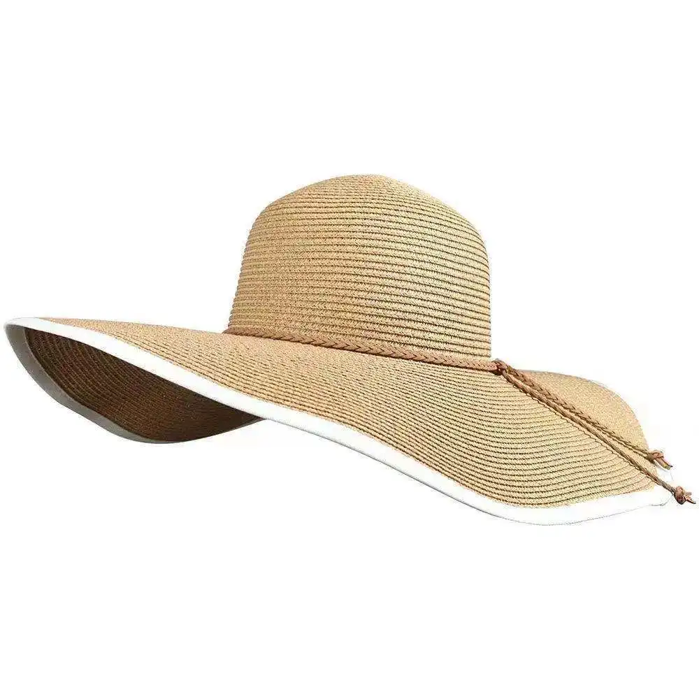 Summer Women Folding Big-brimmed Paper Braided Travel Beach Leisure Sunscreen Straw Sun Hat