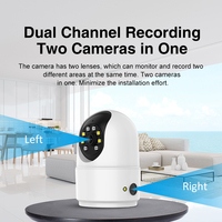 C4DR OEM Dual Lens Indoor Security Camera 3MP Human Shape Detection Night Vision Full Color Hotspot Connection Two-Way Audio Low