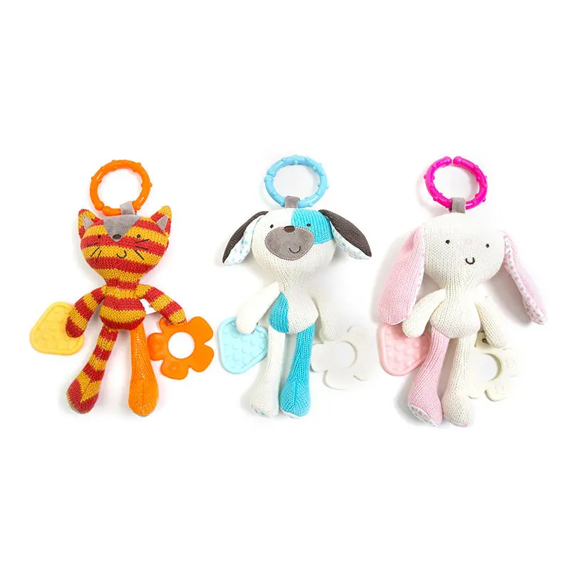 Hadiah Premium Mainan Set Bebas Bpa Silikon Bayi Teether Crochet Kelinci Lucu Kustom Mainan Bayi Teether