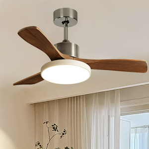 พัดลมเพดาน LED แบบเรียบง่ายทันสมัยควบคุมระยะไกลตัวเครื่องเหล็กสำหรับตกแต่งร้านอาหารแหล่งจ่ายไฟแบบ USB - Product Image 2