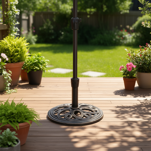 Base de parasol de patio, 23 lb, 17 3/4 pouces, ronde, en résine, support pour mobilier d'extérieur - Product Image 2