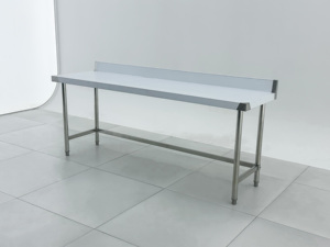 Banco de trabajo resistente para preparación de alimentos de cocina de acero inoxidable de alta calidad con mesa de trabajo de una capa trasera contra salpicaduras - Product Image 2