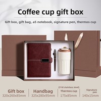 Cadeaux d'affaires promotionnels haut de gamme, carnet de notes A5 avec couverture rigide, stylo, bouteille d'eau pour anniversaire d'entreprise, logo personnalisé OEM