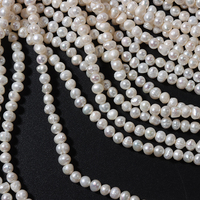 Vente en gros 2A perles d'eau douce naturelles 5 mm perles en forme de pomme de terre perles en vrac matériel de bijoux à bricoler soi-même