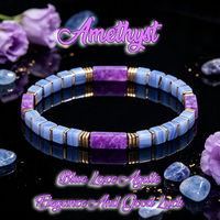 Bracelet artisanal en jaspe impérial 2026, perles de pierres précieuses en gros, bracelet jonc perlé en tube violet, bijoux Kara, pierre naturelle