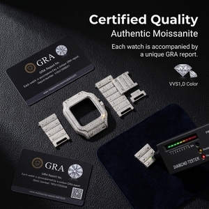 Reloj de Pulsera para Hombre Resistente al Agua con Cristal de Zafiro R 108-1, con Moissanita VVS de Alta Calidad que Pasa la Prueba - Product Image 4