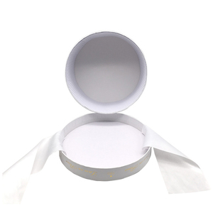 <strong>Custom</strong> Luxury White Round Cardboard <strong>Flower</strong> <strong>Box</strong> With Ribbon Handle Lid Paper Gift Packaging Hat <strong>Box</strong> For Rose - Product Image 5