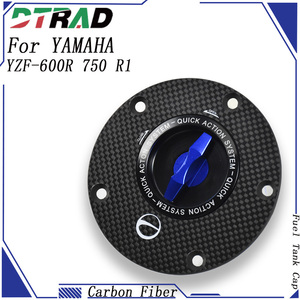 Bouchon de réservoir de carburant à dégagement rapide pour moto YAMAHA YZF-600R 750/R/SP <span class=keywords><strong>R1</strong></span>/R1M, en fibre de carbone, accessoires de couvercle de réservoir d'essence à connexion rapide - Product Image 1