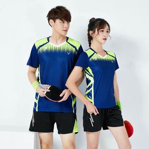 Trek dan lapangan lembut cepat kering tenis meja Jersey lengan pendek tim kemeja Neon warna grosir kualitas tinggi - Product Image 5