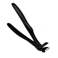Coupe-ongles professionnels en acier inoxydable noir à long manche, robustes, courbés, avec une large ouverture de mâchoire, vente en gros