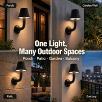 Applique murale extérieure étanche IP67 blanc chaud, lampe décorative de jardin 3000K à éclairage doux pour cour, allée, balcon