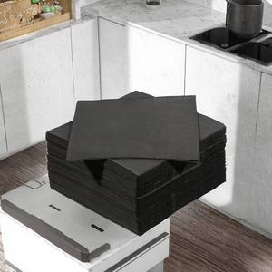 Christmas Special Custom Black Disposable 2-Ply Paper Serviettes with Logo High Quality <b>Tissue</b> Napkins for Coffee Shop Use - Product Image 2