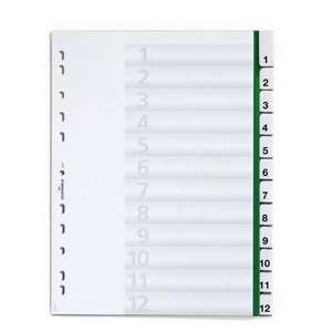DURABLE - 6210-05 Divisor A4 12 Llaves 1-12 termosellado con índice, verde-EAN 4005546620046 ORGANIZACIÓN Y PRODUCTOS DE ARCHIVADO - Product Image 2