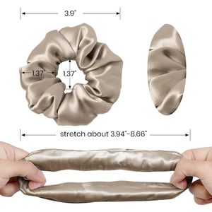 Vente en gros Chouchous pour cheveux en satin de soie de couleur unie pour femme Vente en gros Cravates pour cheveux en soie personnalisés - Product Image 2