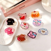 Nouvel Arrivage Pince à Cheveux Mini Motif Ours Fraise et Gâteau de Dessin Animé, Logo Personnalisé, Accessoire pour Chignons et Coiffures Rétro pour Femme