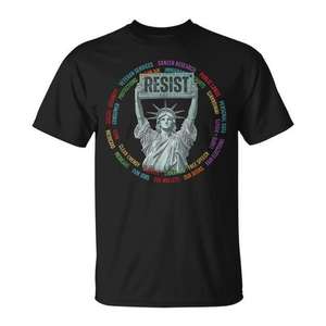 T-shirt de protestation « Resist Resistance USA Statue Of Liberty Hands Off Protest » - Product Image 1