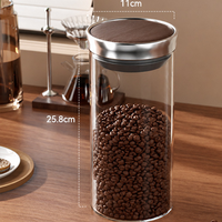 Pot de conservation hermétique en plastique PET avec couvercle à vis en ABS pour aliments secs, épices, noix, haricots, organisateur de cuisine domestique, OEM