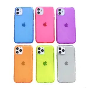 Qian Du_Shockproof Fluorescent Green TPU Phone Case for iPhone 11 Air Bags Cover for iPhone SE 11 Pro Max X Xs Max Xr