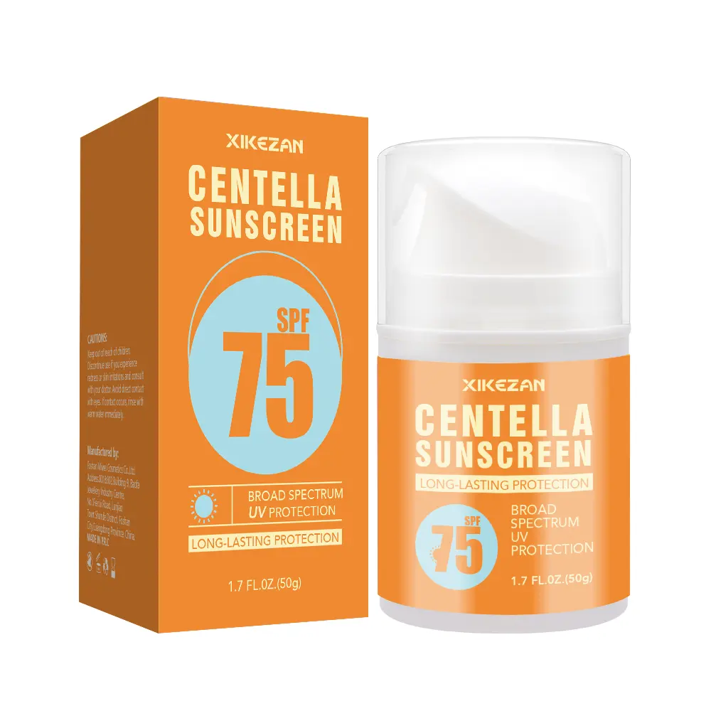 Centella asiatica 여성 맞춤형 선 스크린 SPF75 는 모든 피부 타입과 야외 장소에 적합합니다.