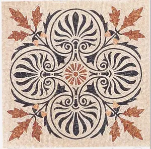 Azulejo de Arte de mármol Natural hecho a mano, azulejo de mosaico de brújula con forma de rosa con medallón náutico, azulejos de suelo de mármol de piedra