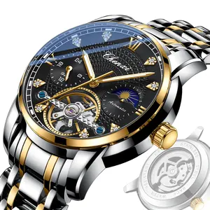 Chenxi Watch Men Skeleton Automatic Mechanical Watch Gold Skeleton Vintage Mens Wristwatches Top Brand Luxury