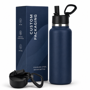<span class=keywords><strong>Bouteille</strong></span> d'eau <span class=keywords><strong>isotherme</strong></span> en acier inoxydable à large ouverture avec couvercle à paille, personnalisable avec logo, 12oz 18oz 32oz 40oz, <span class=keywords><strong>bouteille</strong></span> sous vide - Product Image 1