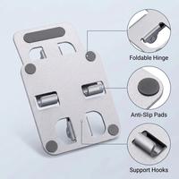 Support de téléphone de bureau ultra fin en aluminium, pliable à plat, réglable multi-angles, avec coussinet en silicone anti-rayures pour une visualisation mains libres