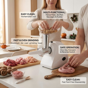 <span class=keywords><strong>Picadora</strong></span> <span class=keywords><strong>de</strong></span> <span class=keywords><strong>Carne</strong></span> Eléctrica <span class=keywords><strong>de</strong></span> Grado Alimenticio para Salchichas y Kubbe, Electrodoméstico <span class=keywords><strong>de</strong></span> Cocina <span class=keywords><strong>de</strong></span> Sobremesa con Cuchilla <span class=keywords><strong>de</strong></span> Corte y Protección Antidesatasque - Product Image 6