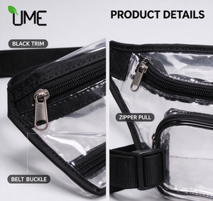 Sac banane transparent en PVC avec logo personnalisé, étanche, avec sangle réglable pour événements sportifs et stades - Product Image 2