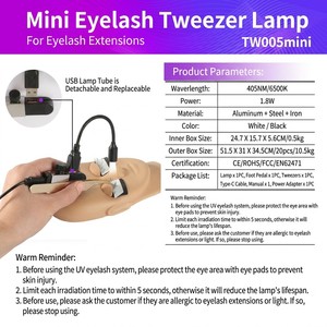 Lámpara UV para Pestañas de 405nm con Soporte de Pinza, Luz UV para <span class=keywords><strong>Pegamento</strong></span> de Pestañas, Sistema de Extensión de Pestañas con Cuello de Cisne Flexible, Mini Lámpara LED UV para Extensión de Pestañas - Product Image 3
