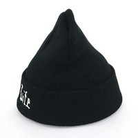 Bonnet tricoté en laine d'hiver avec logo brodé personnalisé pour hommes 100% laine Design d'image élégant