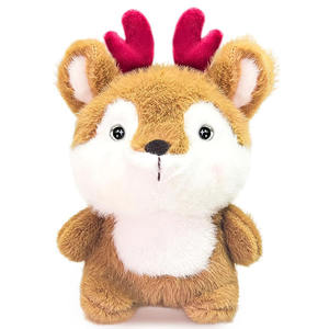 8701 Adorables petits animaux en peluche en forme de renne avec bois de cerf roses, doux et câlins, pour cadeaux de Noël et d'anniversaire pour camarades de classe - Product Image 1