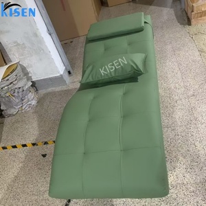 Kisen Luxury Salon Furniture Foldable White Black Green Leather Eyebrow Cosmetic <b>Lash</b> <b>Bed</b> with Gold Base Price - Product Image 3
