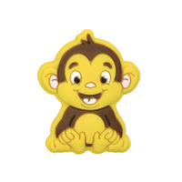 Chaîne de dentition pour bébé en silicone motif singe avec perles anti-chute pour sucette