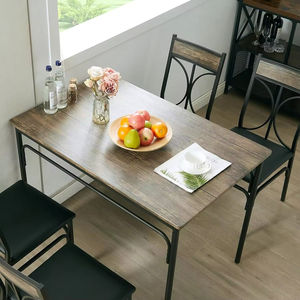 ชุดโต๊ะอาหารโฮเมอริช โมเดิร์น ทนทาน ประหยัดพื้นที่ 4 ที่นั่ง พร้อมโครงโลหะ สำหรับห้องรับประทานอาหารที่บ้าน - Product Image 4