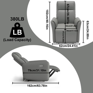 Sofá reclinable moderno de lujo personalizado de fábrica, sofá reclinable de cuero para cine en casa, sofá eléctrico, silla reclinable - Product Image 6