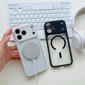 เคสใสกันกระแทกแม่เหล็กอะคริลิค TPU หรูหรา สำหรับ iPhone 18 17 16 15 14 13 12 11 Pro Max Plus พร้อมขอบสี - Product Image 3
