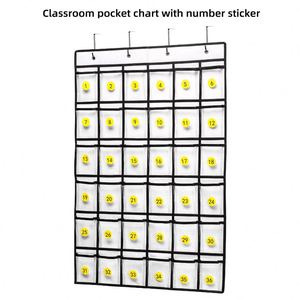 Organizador de Bolsillos para Aula con 36 Compartimentos, Ganchos Metálicos, PVC Colgante para Teléfonos Celulares, Suministros de Oficina y Escolares - Product Image 2