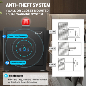 Chất lượng cao bền khách sạn An ninh thông minh kỹ thuật số an toàn lạnh Thép cán nguội điện tử an toàn cho lưu trữ cho khách sạn - Product Image 5