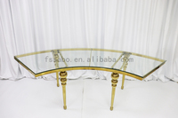 Design moderne table de mariage pour banquet en acier inoxydable en forme de S Table de luxe en acier inoxydable pour la lune Table demi-ronde en acier inoxydable