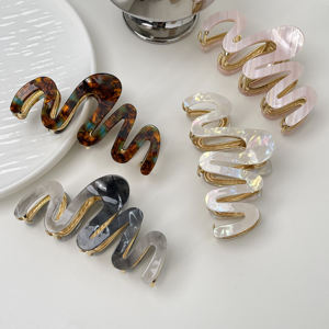 ज़िटेंग नए एसीटेट पैच संयुक्त वावी क्लिप फूलों पैटर्न महिलाओं के बड़े बाल क्लिप बालों की सहायक - Product Image 3