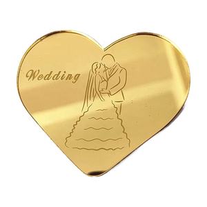 カスタムロゴプラスチックアールデコハート型結婚式パーティーテーブルセンターピースミラー化粧品装飾 - Product Image 6