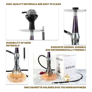 Chicha arabe en cristal, <span class=keywords><strong>bouteille</strong></span> en verre, narguilé en alliage d'aluminium, ensemble de narguilé de luxe, chicha complète, sheesha, narguilé - Product Image 5
