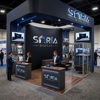 Stand d'exposition pop-up 10x10 avec toile tendue pour salons professionnels et foires commerciales