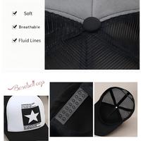 Gorra de malla de algodón con estrella de cinco puntas a precio mayorista, gorra de béisbol personalizada con estampado, gorra de camionero de moda, gorra de camionero para ciclismo y pesca